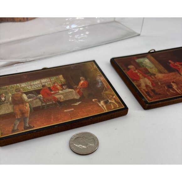 Vintage Wooden Plaques With English  Scenes - Picture 2 of 5